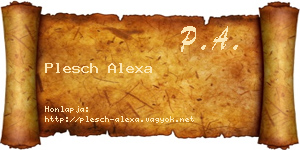 Plesch Alexa névjegykártya